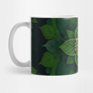 A vibrant mandala of forest foliage Mug